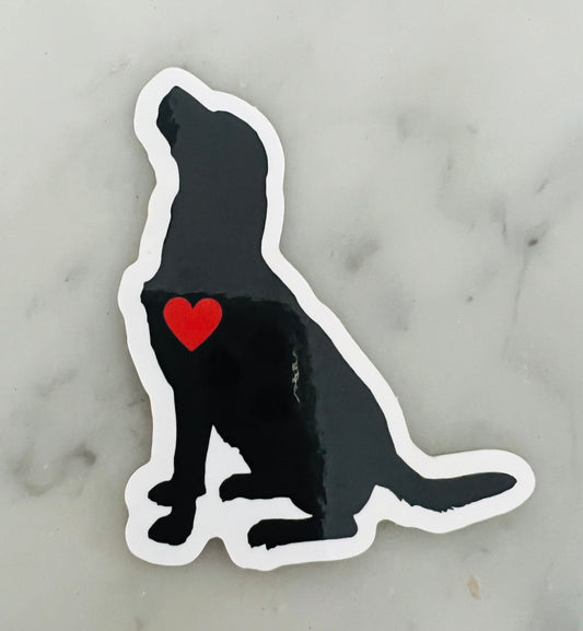 Black Lab sitting sticker